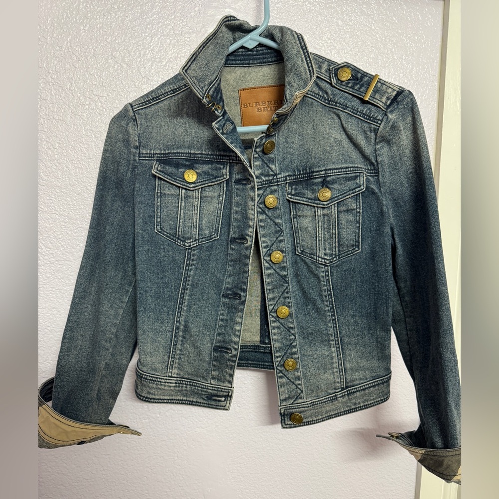 Burberry Brit Denim Jacket with Tan Label